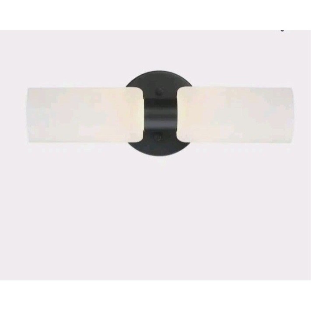 Project Source Corydon Vanity Light #5989651 Matte Black 2 Light